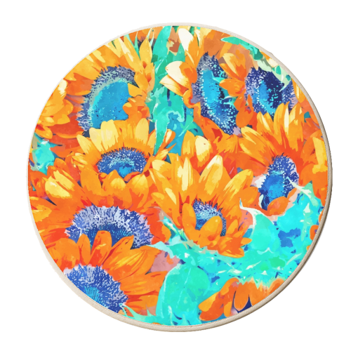 Sunflower Garden - personalised beer coaster by Uma Prabhakar Gokhale