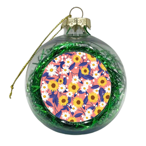 Sunflower Power - xmas bauble by Niamh McKeown