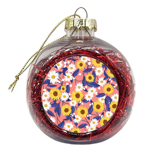Sunflower Power - xmas bauble by Niamh McKeown