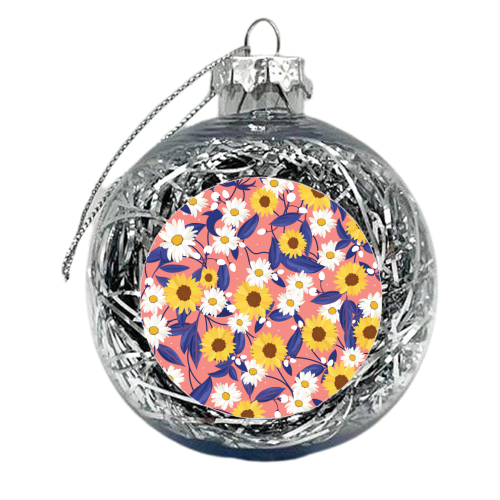 Sunflower Power - xmas bauble by Niamh McKeown