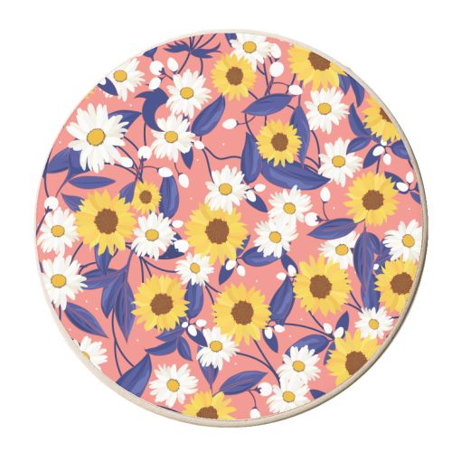 Sunflower Power - personalised beer coaster by Niamh McKeown