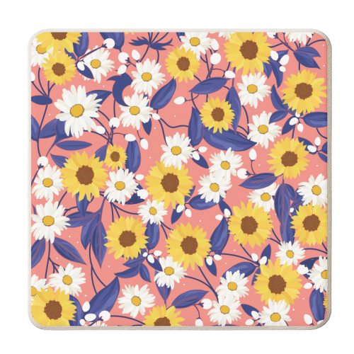 Sunflower Power - personalised beer coaster by Niamh McKeown