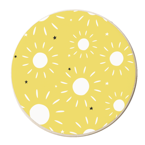 Suns and stars - personalised beer coaster by Ohkimiko