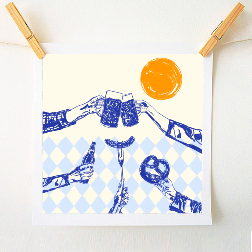 Sunset Beer Festival - A1 - A4 art print by EZbie