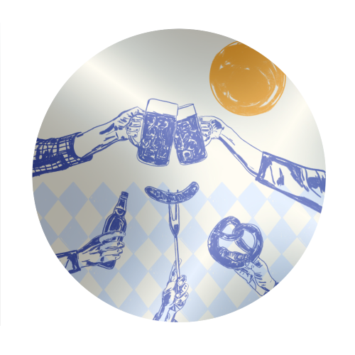 Sunset Beer Festival - Circle Sticker by EZbie