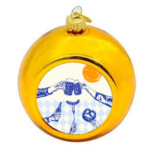 Sunset Beer Festival - colourful christmas bauble by EZbie