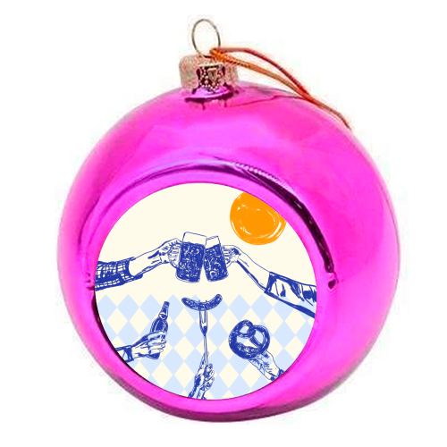 Sunset Beer Festival - colourful christmas bauble by EZbie