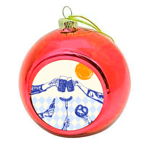 Sunset Beer Festival - colourful christmas bauble by EZbie