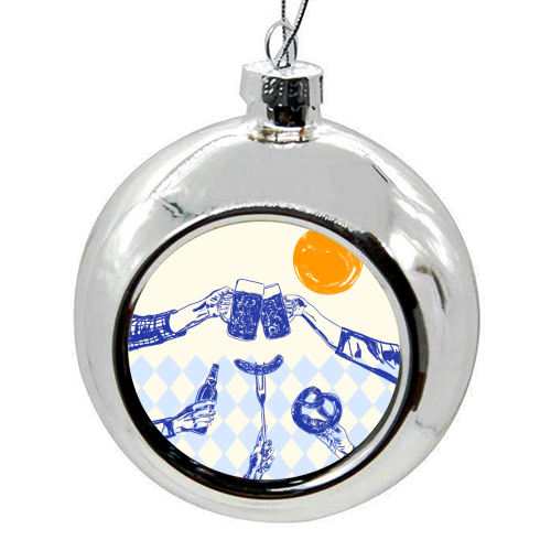 Sunset Beer Festival - colourful christmas bauble by EZbie