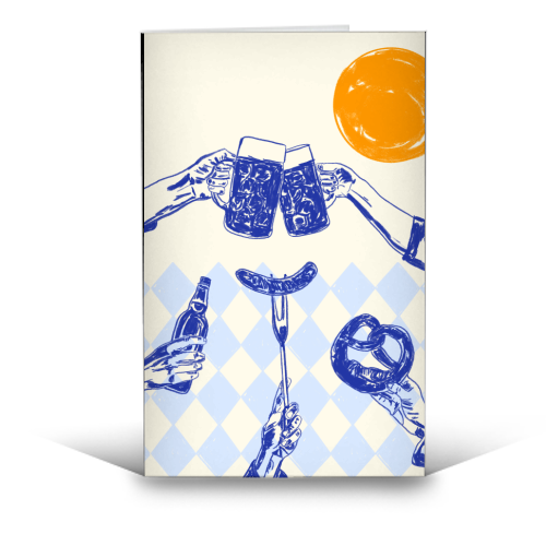 Sunset Beer Festival - funny greeting card by EZbie