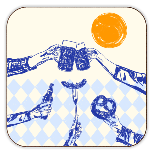 Sunset Beer Festival - personalised beer coaster by EZbie