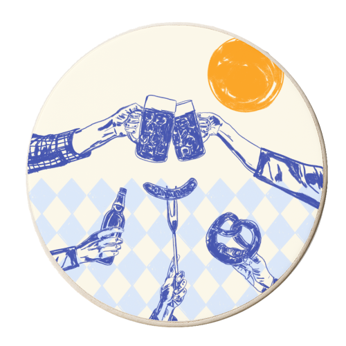 Sunset Beer Festival - personalised beer coaster by EZbie