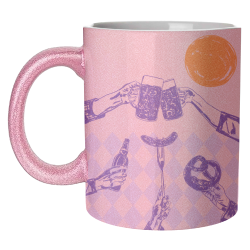 Sunset Beer Festival - unique mug by EZbie