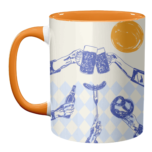 Sunset Beer Festival - unique mug by EZbie