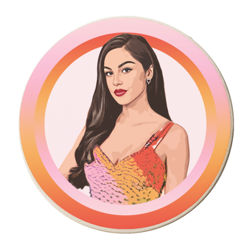 Sunset Olivia - personalised beer coaster by DOLLY WOLFE