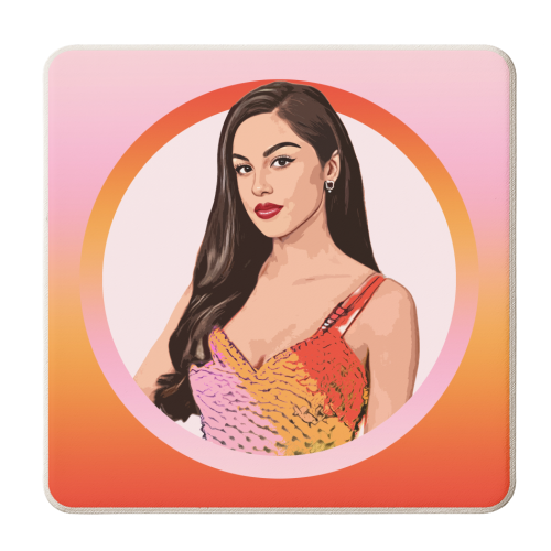 Sunset Olivia - personalised beer coaster by DOLLY WOLFE