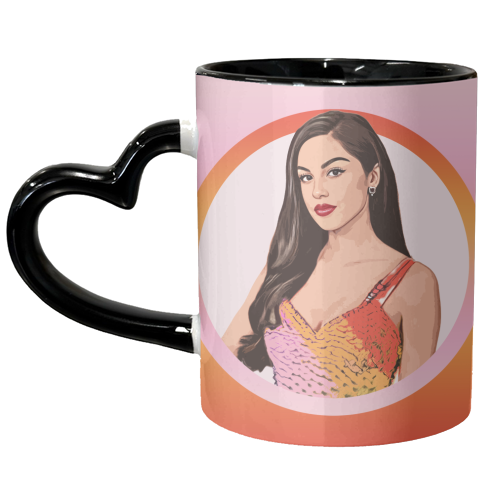 Sunset Olivia - unique mug by DOLLY WOLFE