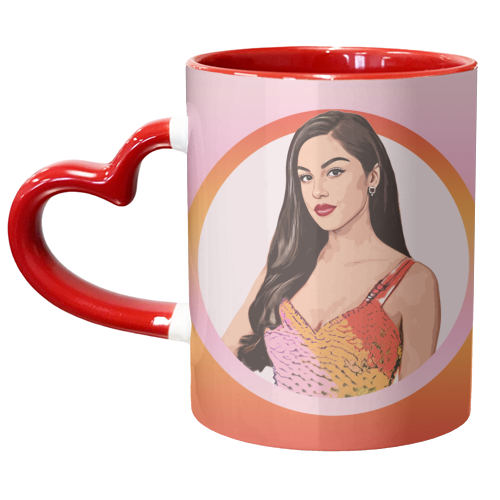 Sunset Olivia - unique mug by DOLLY WOLFE