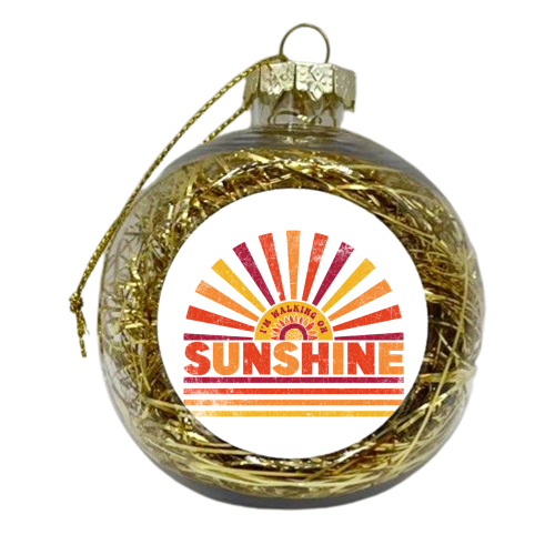 Sunshine, Happy Summer Sunflower Design - xmas bauble by InspiredImages