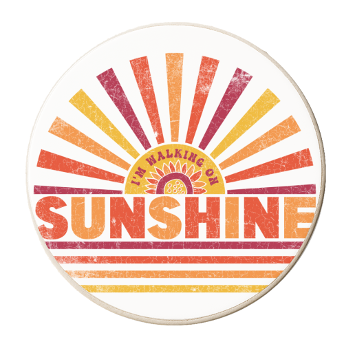 Sunshine, Happy Summer Sunflower Design - personalised beer coaster by InspiredImages