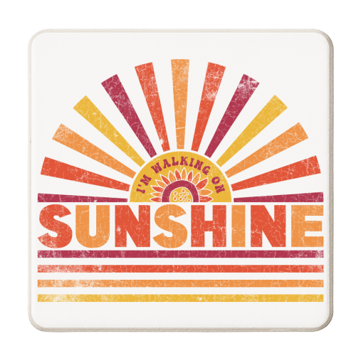 Sunshine, Happy Summer Sunflower Design - personalised beer coaster by InspiredImages