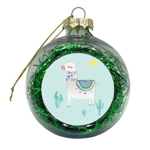 sunshine llama - xmas bauble by lauradidthis