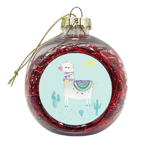 sunshine llama - xmas bauble by lauradidthis