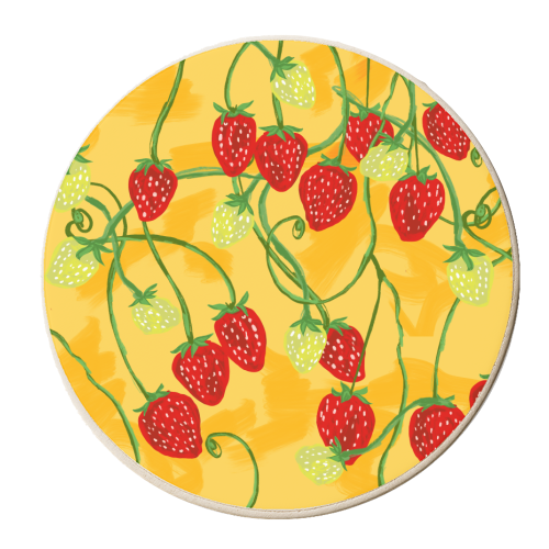 Sunshine Strawberry Farm - personalised beer coaster by EZbie