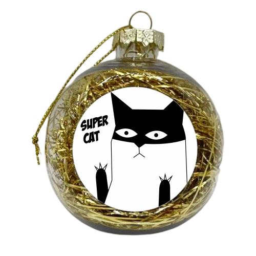SUPER CAT - xmas bauble by Nichola Cowdery