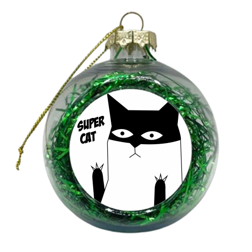 SUPER CAT - xmas bauble by Nichola Cowdery