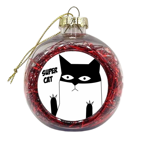 SUPER CAT - xmas bauble by Nichola Cowdery