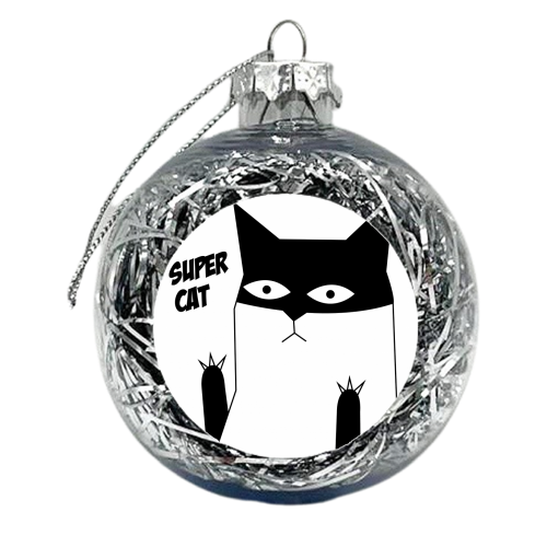 SUPER CAT - xmas bauble by Nichola Cowdery