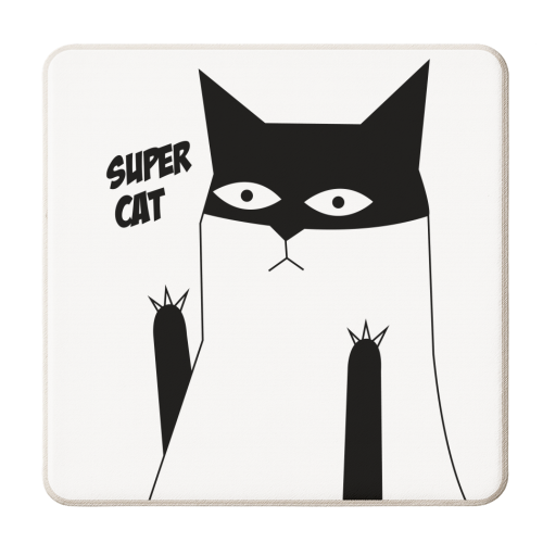 SUPER CAT - personalised beer coaster by Nichola Cowdery