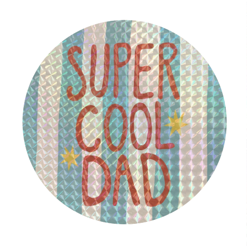 Super Cool Dad modern stripes - Circle Sticker by Giddy Kipper