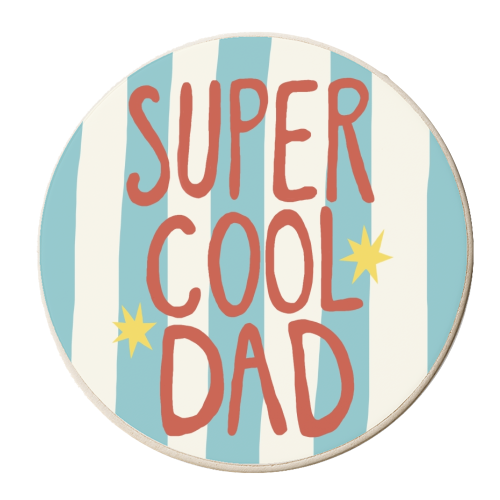 Super Cool Dad modern stripes - personalised beer coaster by Giddy Kipper