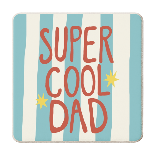 Super Cool Dad modern stripes - personalised beer coaster by Giddy Kipper
