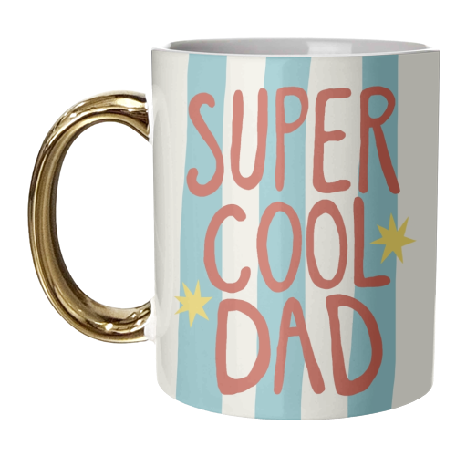 Super Cool Dad modern stripes - unique mug by Giddy Kipper