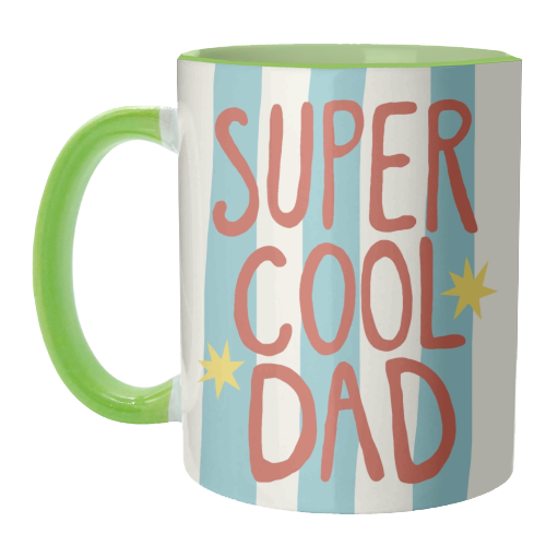 Super Cool Dad modern stripes - unique mug by Giddy Kipper