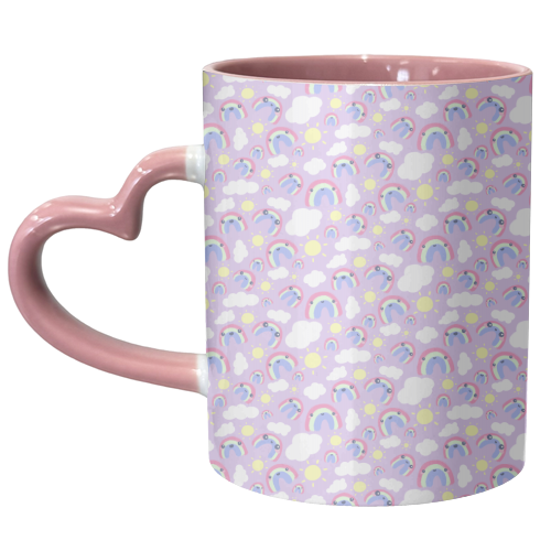 Super Cute Happy Rainbows - unique mug by Super Cute Awesome Stuff