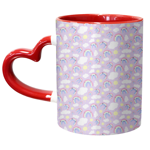 Super Cute Happy Rainbows - unique mug by Super Cute Awesome Stuff