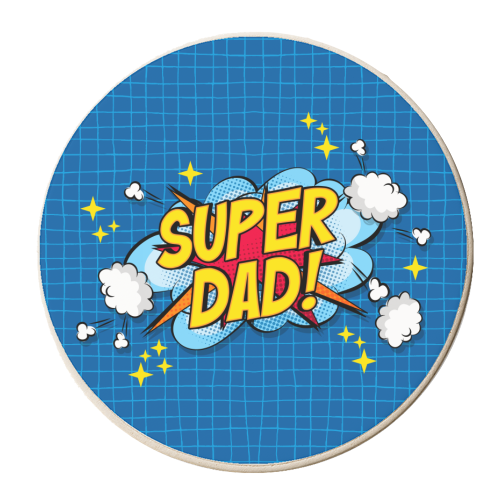Super Dad - personalised beer coaster by Claire Atwood