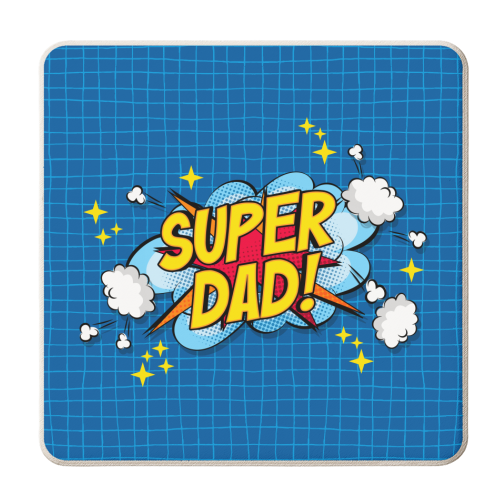 Super Dad - personalised beer coaster by Claire Atwood