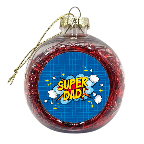 Super Dad - xmas bauble by Claire Atwood