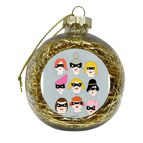 SUPER GIRLS - xmas bauble by Nichola Cowdery