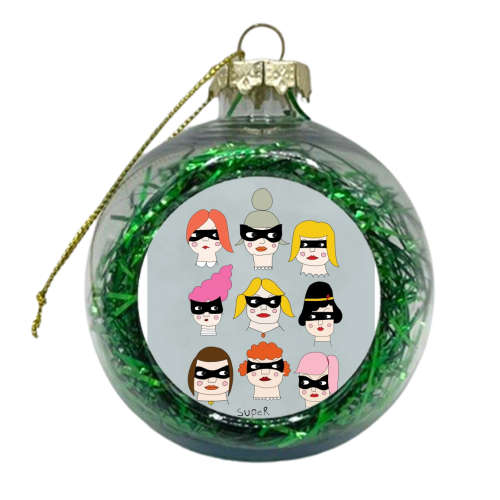 SUPER GIRLS - xmas bauble by Nichola Cowdery