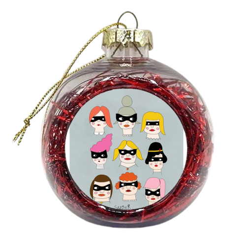 SUPER GIRLS - xmas bauble by Nichola Cowdery