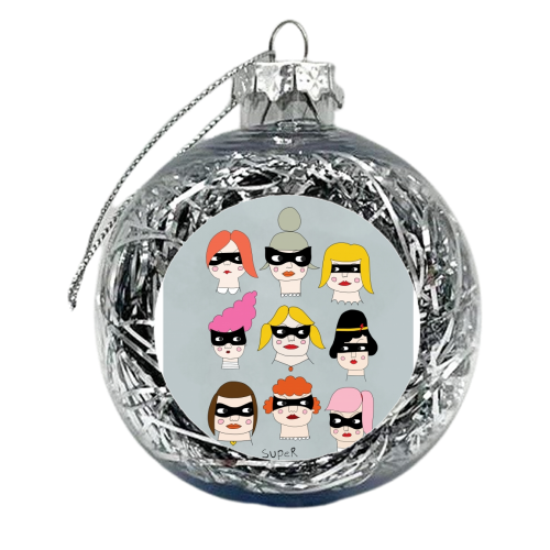 SUPER GIRLS - xmas bauble by Nichola Cowdery