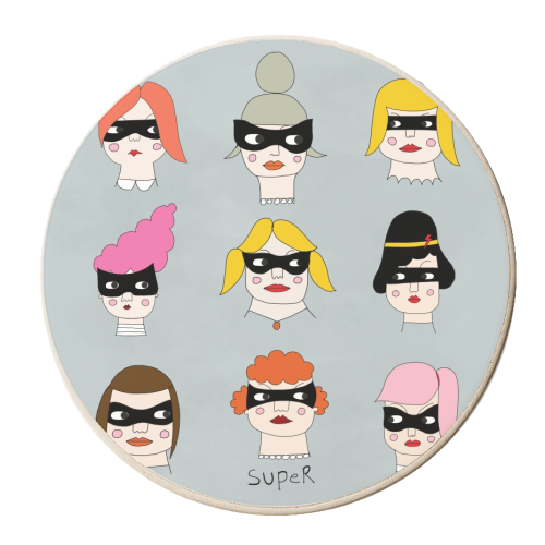 SUPER GIRLS - personalised beer coaster by Nichola Cowdery