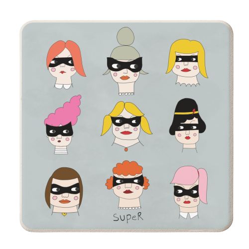 SUPER GIRLS - personalised beer coaster by Nichola Cowdery
