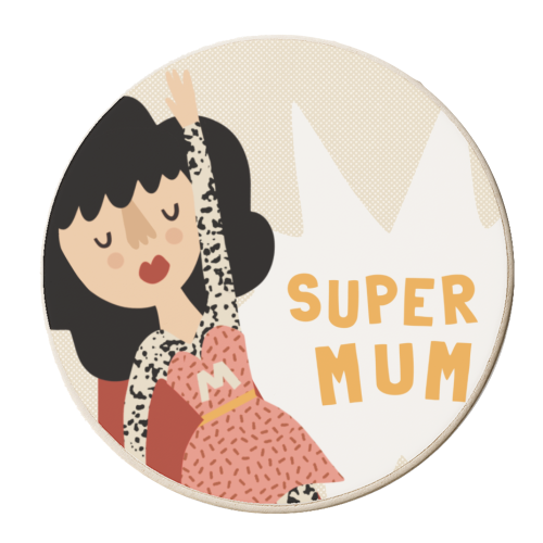 Super mum - personalised beer coaster by AbiGoLucky